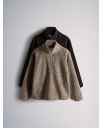 The Set - 2 Pack Quarter Zip Borg Sweaters/Oat Marl - Lyst