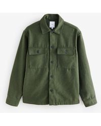 Next - Twin Pocket Shacket Overshirt With Wool - Lyst