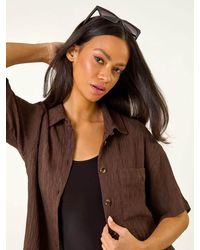 Roman - Textured Buttoned Blouse - Lyst
