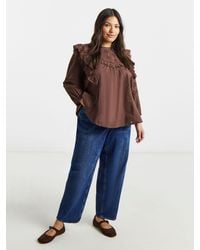 Simply Be - Broderie Yoke Blouse - Lyst