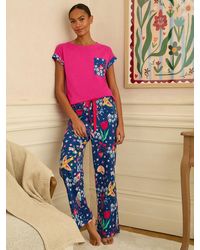 Love & Roses - Short Sleeve Printed Bottom Jersey Pyjamas Set - Lyst