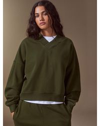 Next - Khaki V-Neck Sweatshirt - Lyst