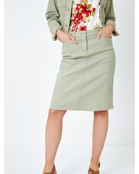 Roman - A-Line Knee Length Denim Skirt - Lyst