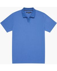 French Connection - Cotton Blend Stretch Open Collar Short Sleeve Polo Top - Lyst