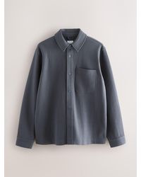 Next - Linear Texture Popper Shacket - Lyst