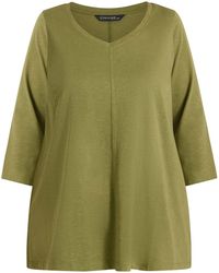 Evans - V-Neck Cotton Top - Lyst