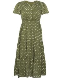 M Com - Petite Short Sleeve Dobby Dress - Lyst