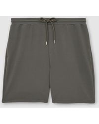 Reiss - Tavolla - Sage Green Textured Drawstring Shorts, Xxl - Lyst