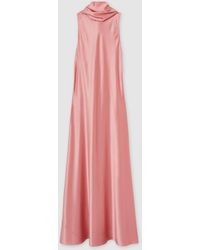 Reiss - Satin Cape Maxi Dress - Lyst