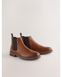 Next - Casual Leather Chelsea Boots - Lyst