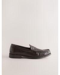 Next - Standard Fit Leather Penny Loafers - Lyst