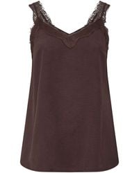 Evans - Lace Trim Cami - Lyst