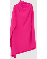 Reiss - Ellery - Pink One-shoulder Draped Mini Dress, Us 4 - Lyst