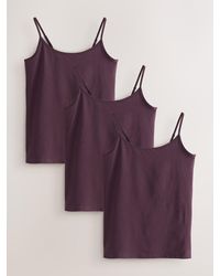 Next - Plum Thin Strap Vests 3 Pack - Lyst