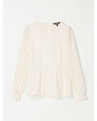 FatFace - Fatface Veronica Ivory Lace Blouse - Lyst