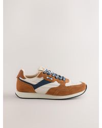 Self - Neutral Mixed Material Panel Lace Up Trainers - Lyst