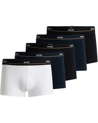 BOSS - Essential Stretch Cotton Trunk Boxers 5 Pack - Lyst
