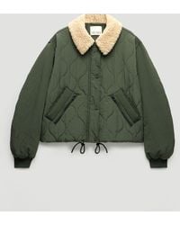 Hush - Teddy Collar Quilt Mix Jacket - Lyst