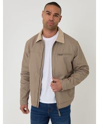 Threadbare - Lightweight Cotton Canvas Jacket With Corduroy Collar - Lyst