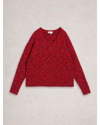 White Stuff - Texture V-Neck Jumper - Lyst