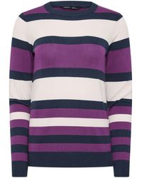 M Com - Petite Stripe Crew Neck Jumper - Lyst
