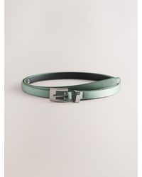 Next - Satin Skinny Belt With Diamante Square Buckle - Lyst