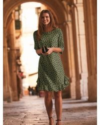 Sosandar - Spot Print Ruffle Hem Shift Dress - Lyst