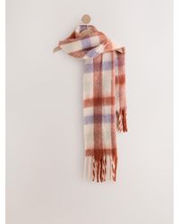 Next - Chocolate Checked Heavyweight Blanket Scarf - Lyst