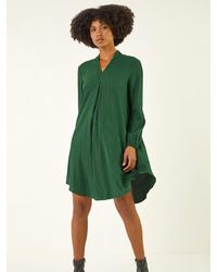 Roman - Textured V-Neck Swing Dress - Lyst
