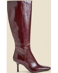 Sosandar - Leather Square Toe Mid Heel Knee High Boots - Lyst