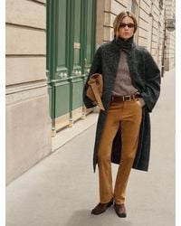BHOEM - Herringbone Textured Shirt Collar Belted Coat With Wool - Lyst