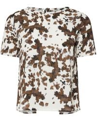 PixieGirl Petite - Tie Back Cow Print Top - Lyst