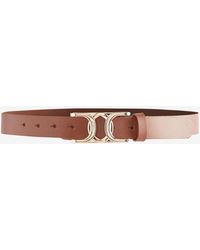 Next - Tan Regular Statement Buckle Leather Belt - Lyst