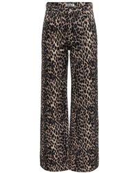 ONLY - Leopard Print Straight Leg Jeans25 R - Lyst