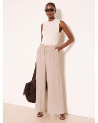 Lipsy - Neutral Tall Wide Leg Linen Blend Trousers - Lyst