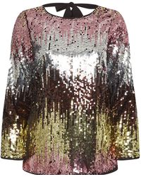 Yours Curve - London Multi Bow Back Sequin Ombre Top - Lyst