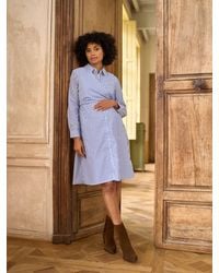 Seraphine - Maternity & Nursing Midi Wrap Shirt Dress - Lyst