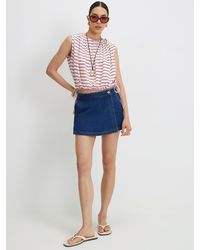 River Island - Denim Wrap Skort - Lyst