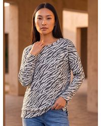 Roman - Animal Banded Hem Top - Lyst