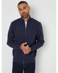 Threadbare - Funnel Quarter Zip Through Sweatshirt - Lyst