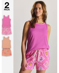 Simply Be - Simply Be Ribbed Short Pyjamas Set 2 Pack - Lyst