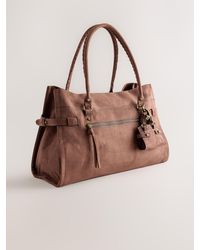 Next - Tan Large Charm Shoulder Bag - Lyst