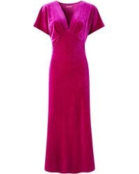 Joe Browns - V-Neck Stretchy Velour Dress - Lyst