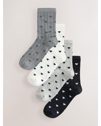 Next - Textured Heart Pattern Ankle Socks 4 Pack - Lyst