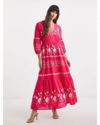 JD Williams - 100% Cotton Embroidered Smock Dress - Lyst