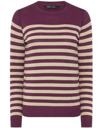 M Com - Petite Stripe Crew Neck Jumper - Lyst