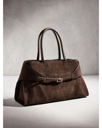Next - Chocolate N. Premium Leather Belted Hand Held Bag - Lyst