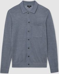Reiss - Linen Button-Through Collared Cardigan - Lyst