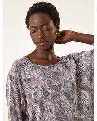 Roman - Leaf Puff Print Stretch T-Shirt - Lyst