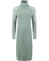 Weird Fish - Ezzie Fair Isle Pattern Roll Neck Knitted Dress - Lyst
